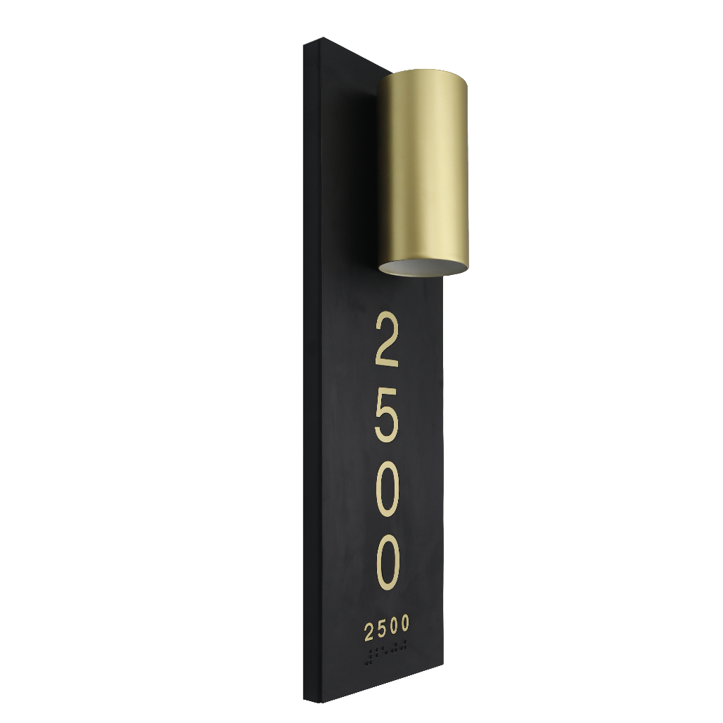 1-Light Address Sconce Matte Black/Matte Gold