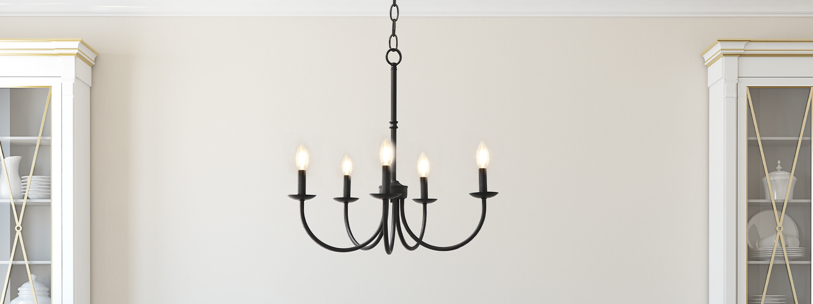 The Laredo Collection from HOMEnhancements brings a perfect blend of modern design and classic elegance. Featuring a matte black base paired with clean, white glass sconces, this collection offers a sleek, minimalist aesthetic that enhances any room.