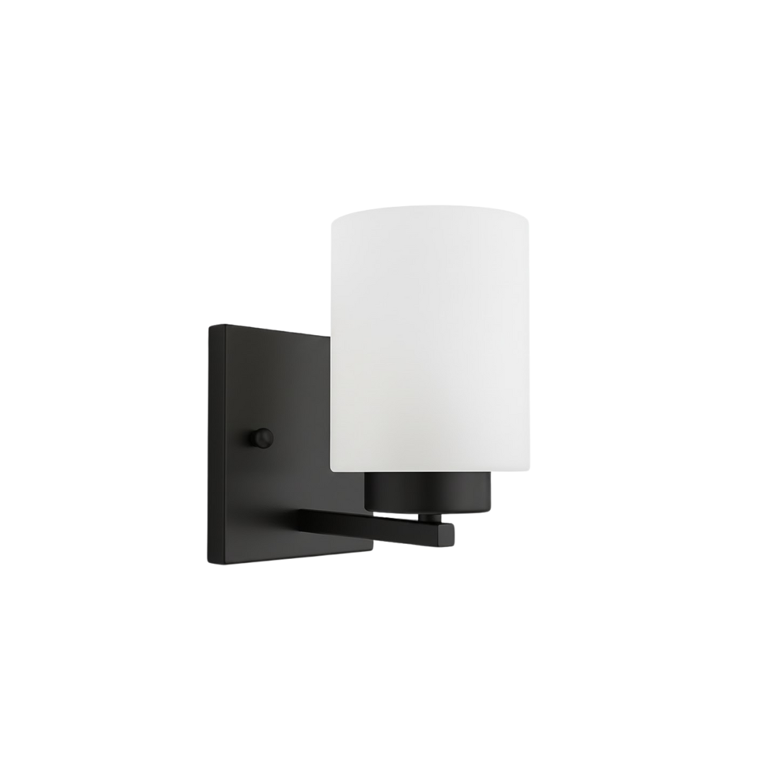Idris 1-Light Sconce White Glass