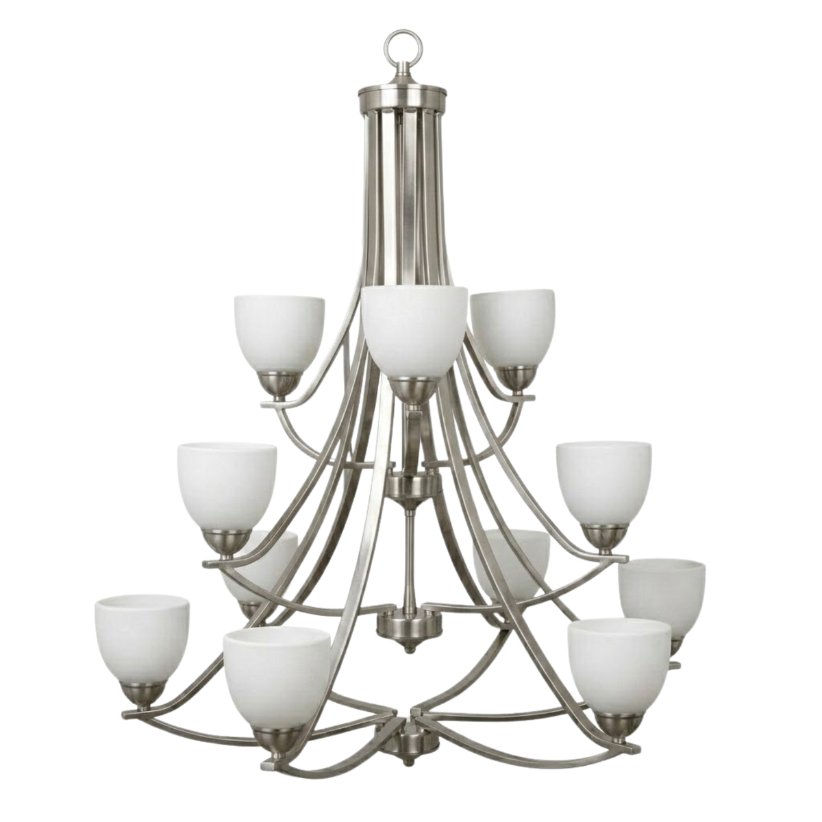 Victoria 12-Light Chandelier White Glass