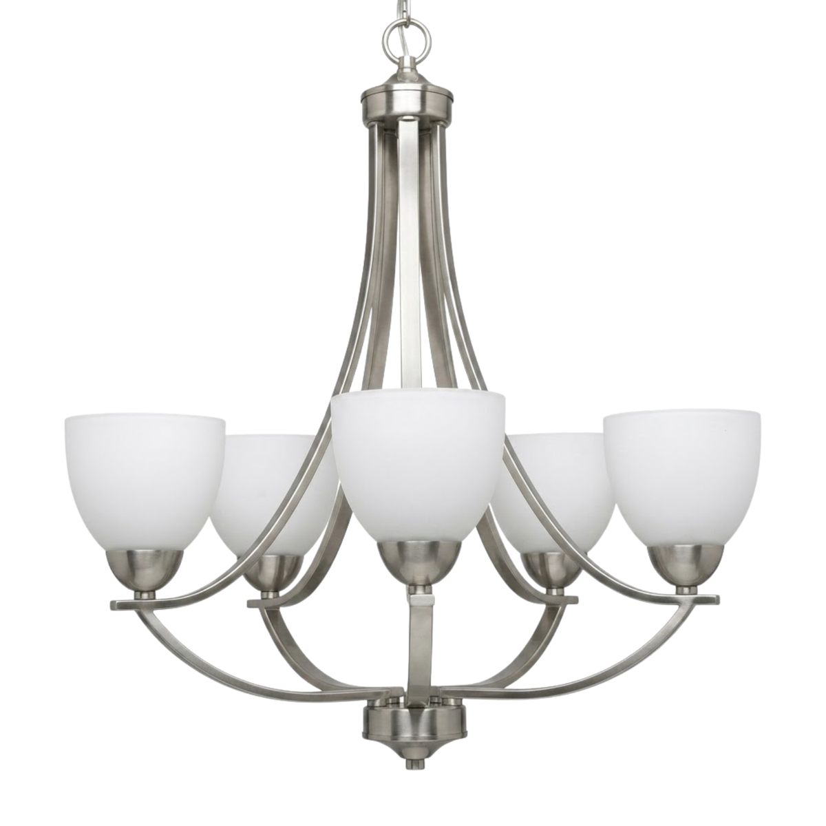 Victoria 5-Light Chandelier White Glass