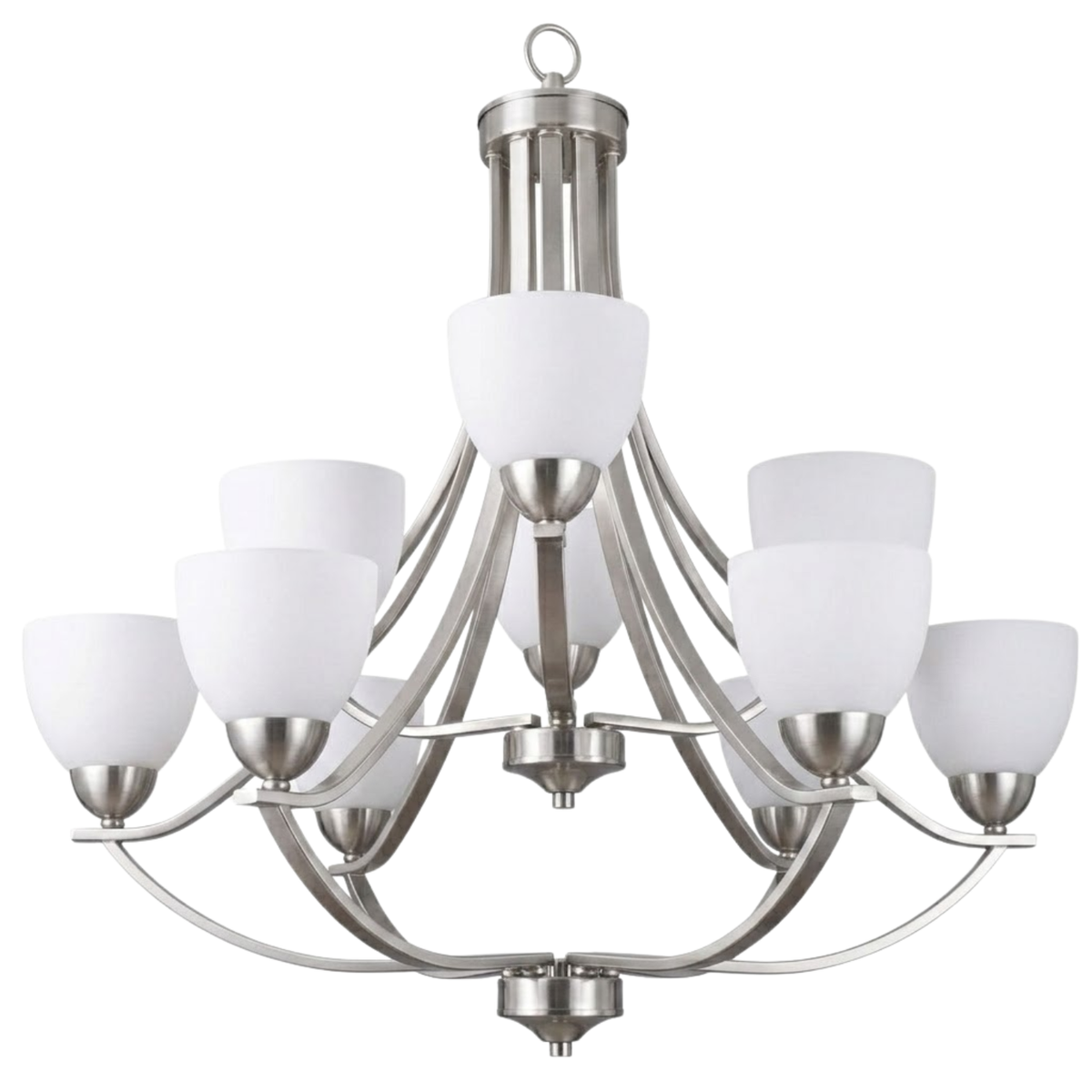 Victoria 9-Light Chandelier White Glass