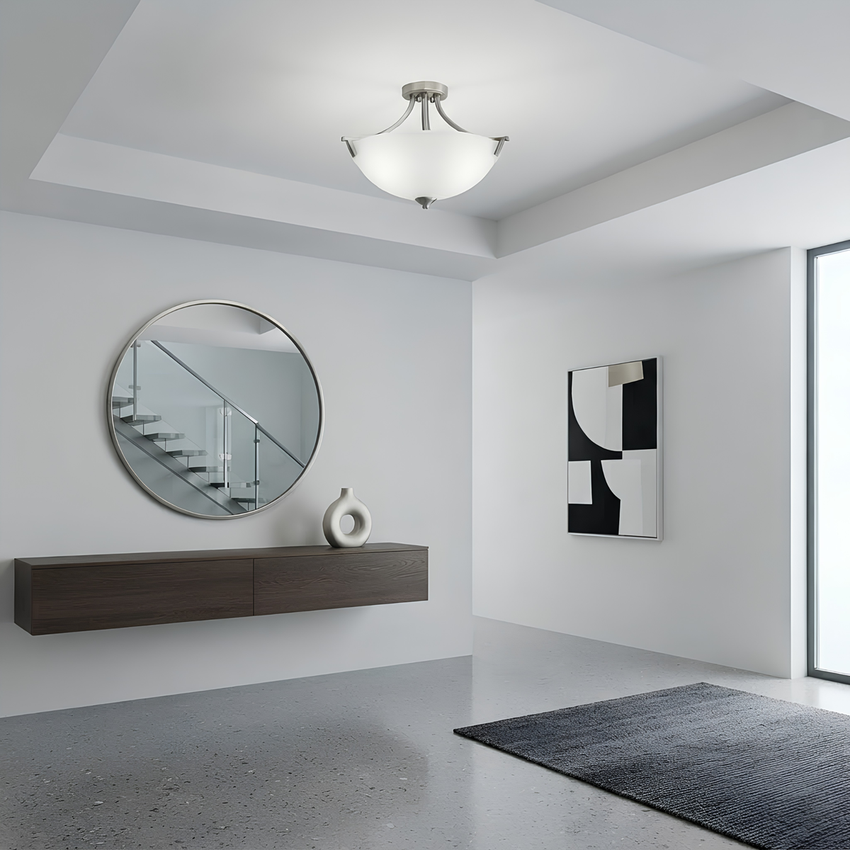 Victoria 3-Light Semi-Flush Entry