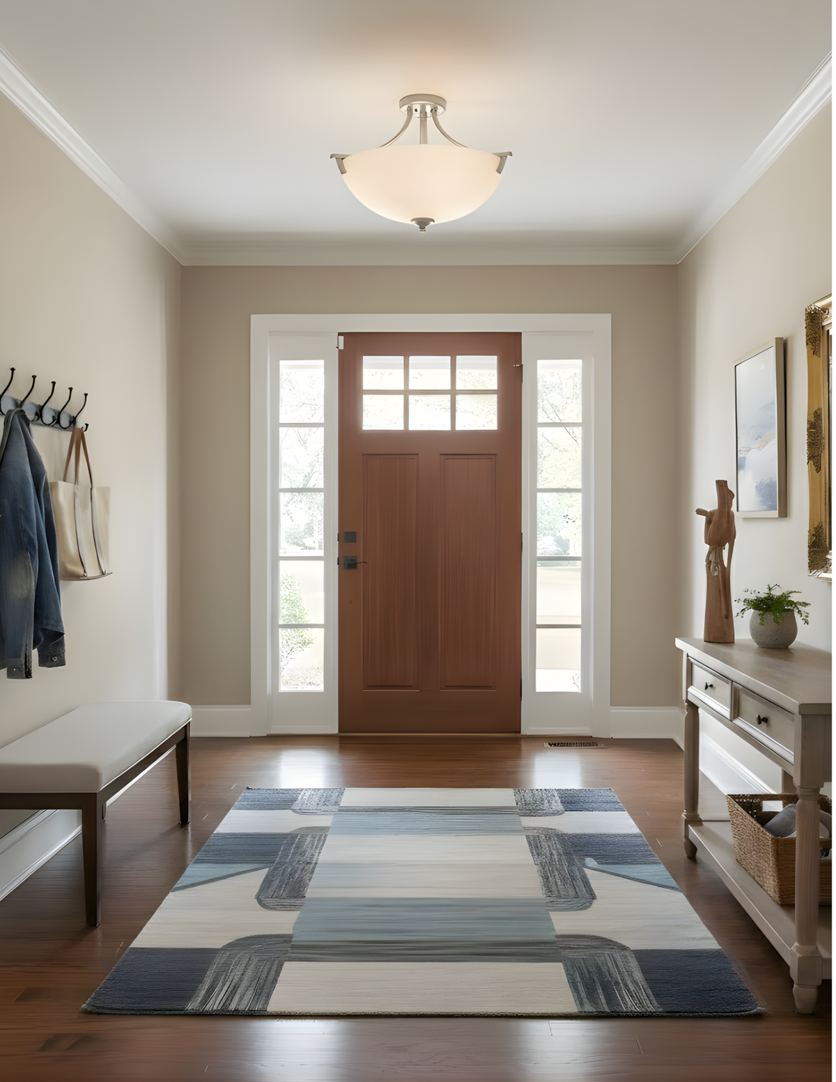 Victoria 3-Light Semi-Flush Entry