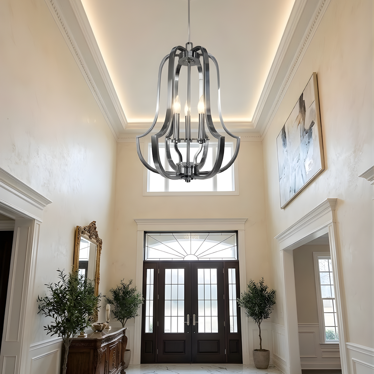 Lexington 3-Light Entry Cage Chandelier