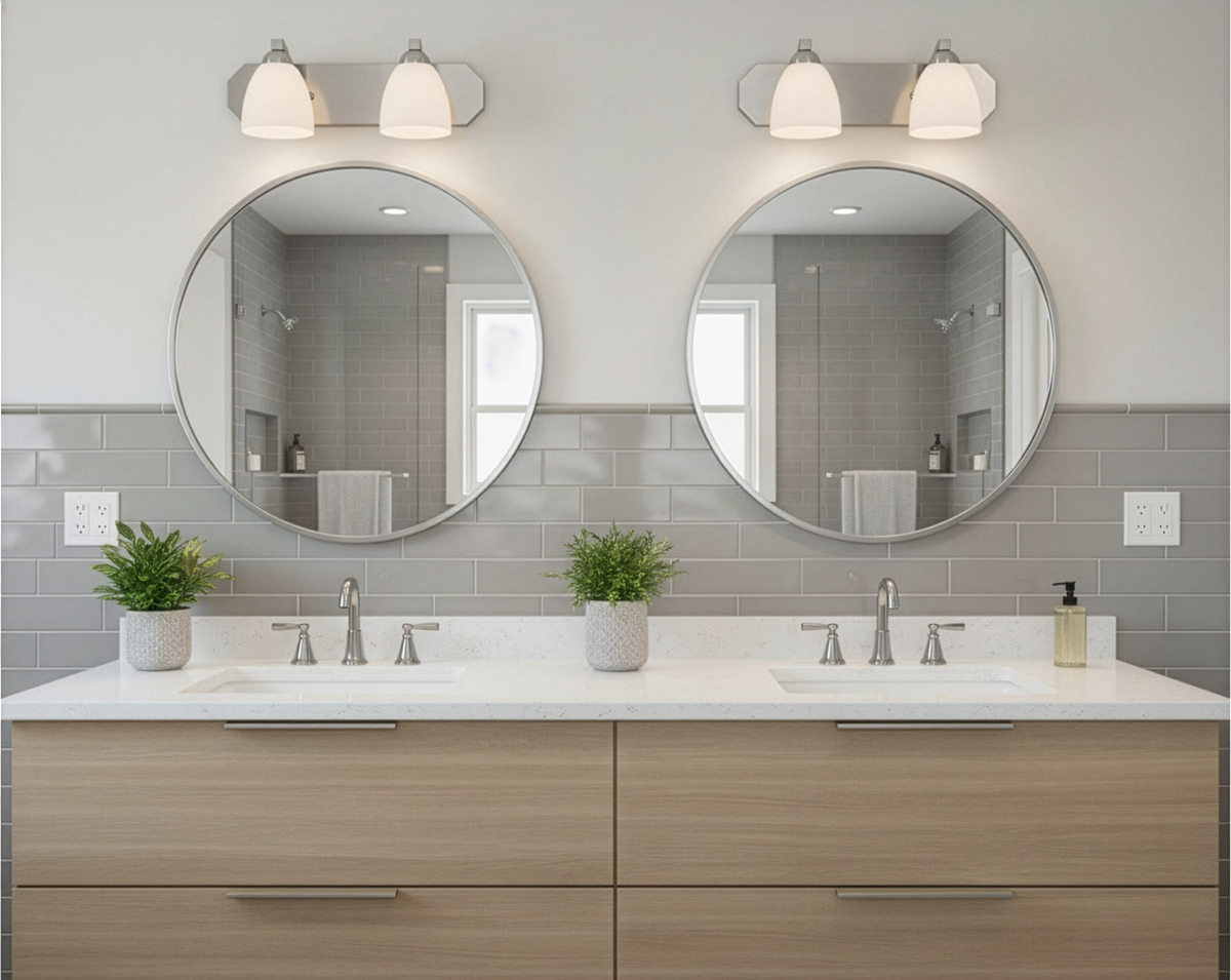 Victoria 2-Light Vanity White Glass