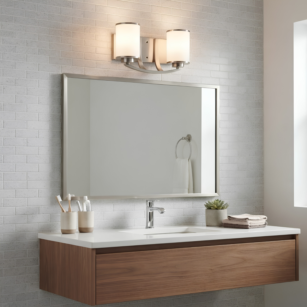 Lexington 2-Light Vanity White Glass