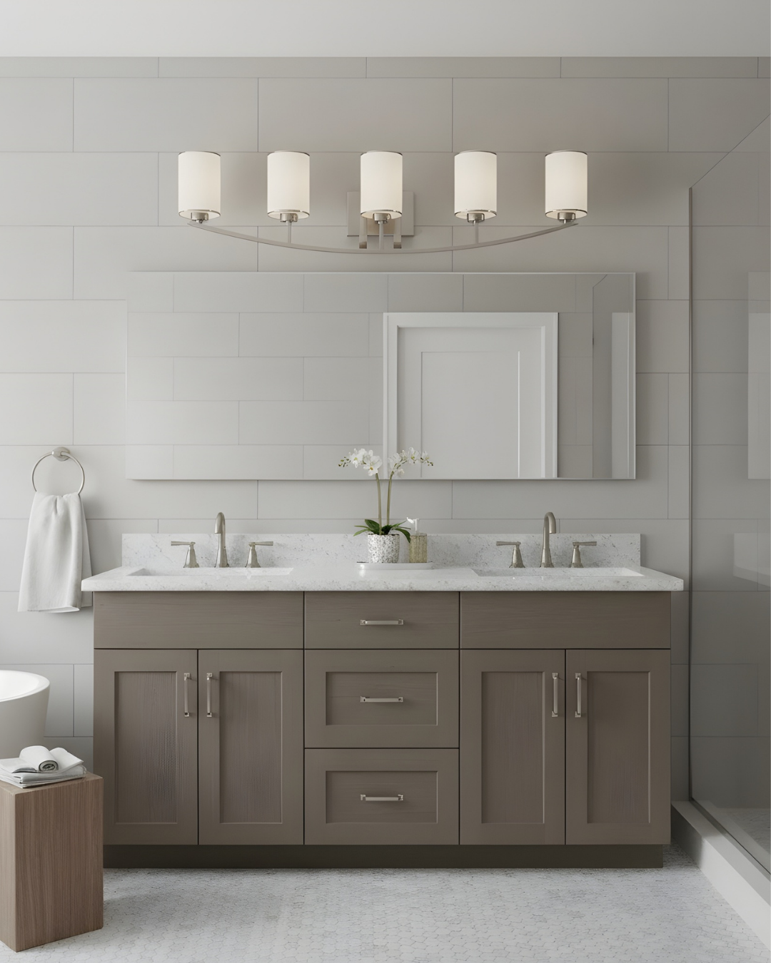 Lexington 5-Light Vanity White Glass
