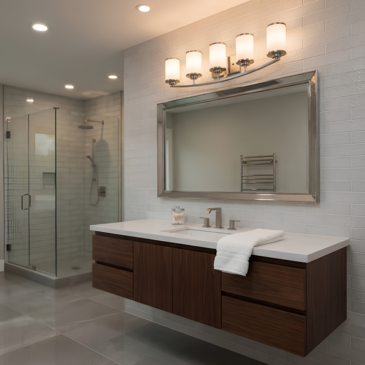 Lexington 5-Light Vanity White Glass
