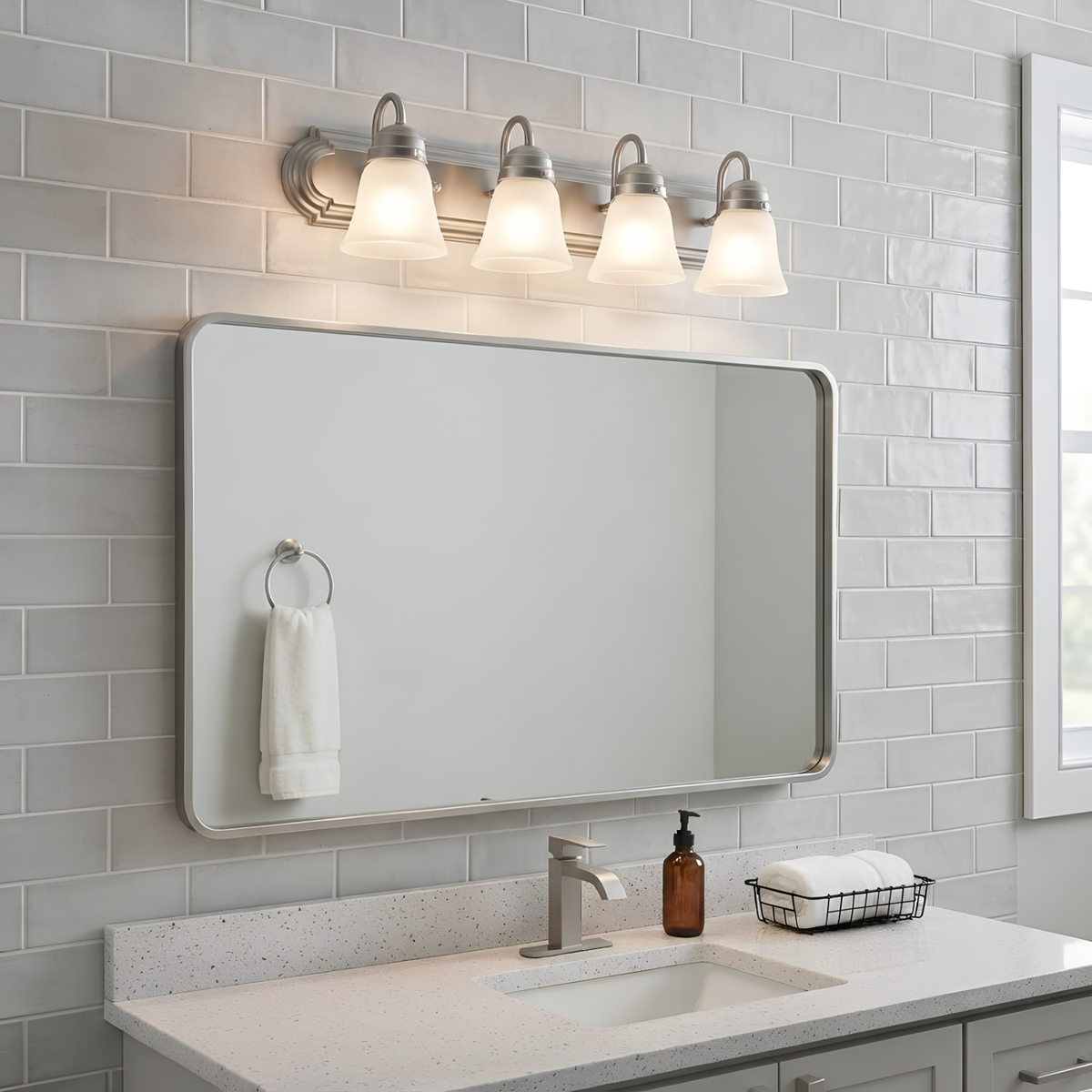 Laredo 4-Light Vanity Scone White Glass