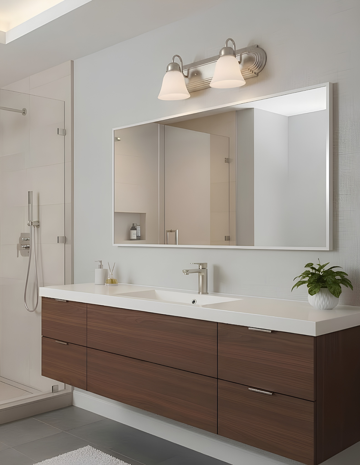 Laredo 2-Light Vanity Scone White Glass