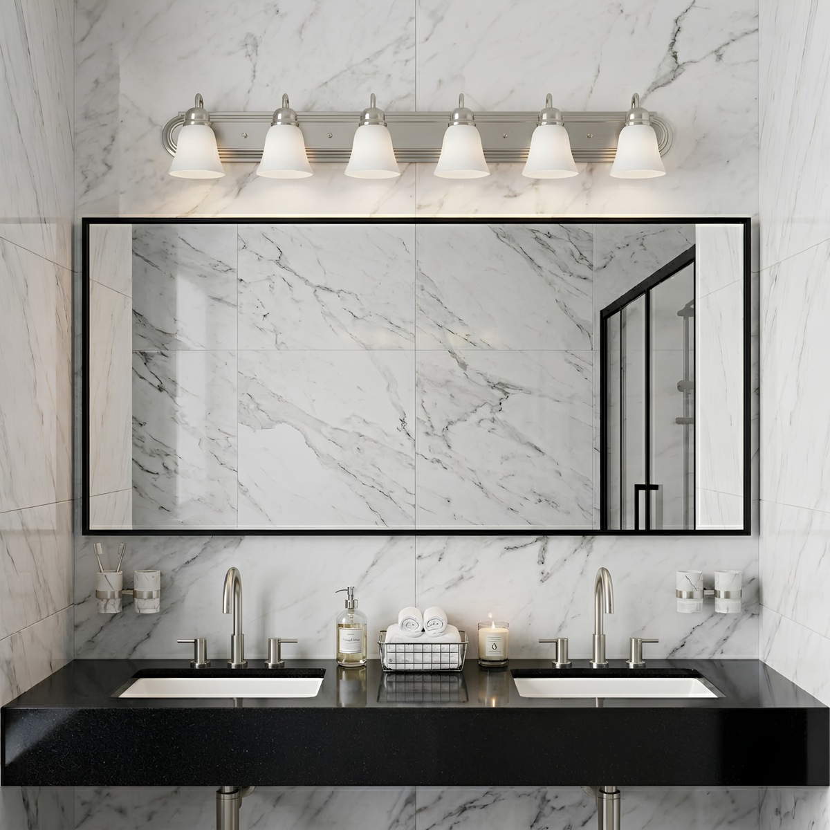 Laredo 6-Light Vanity Scone White Glass