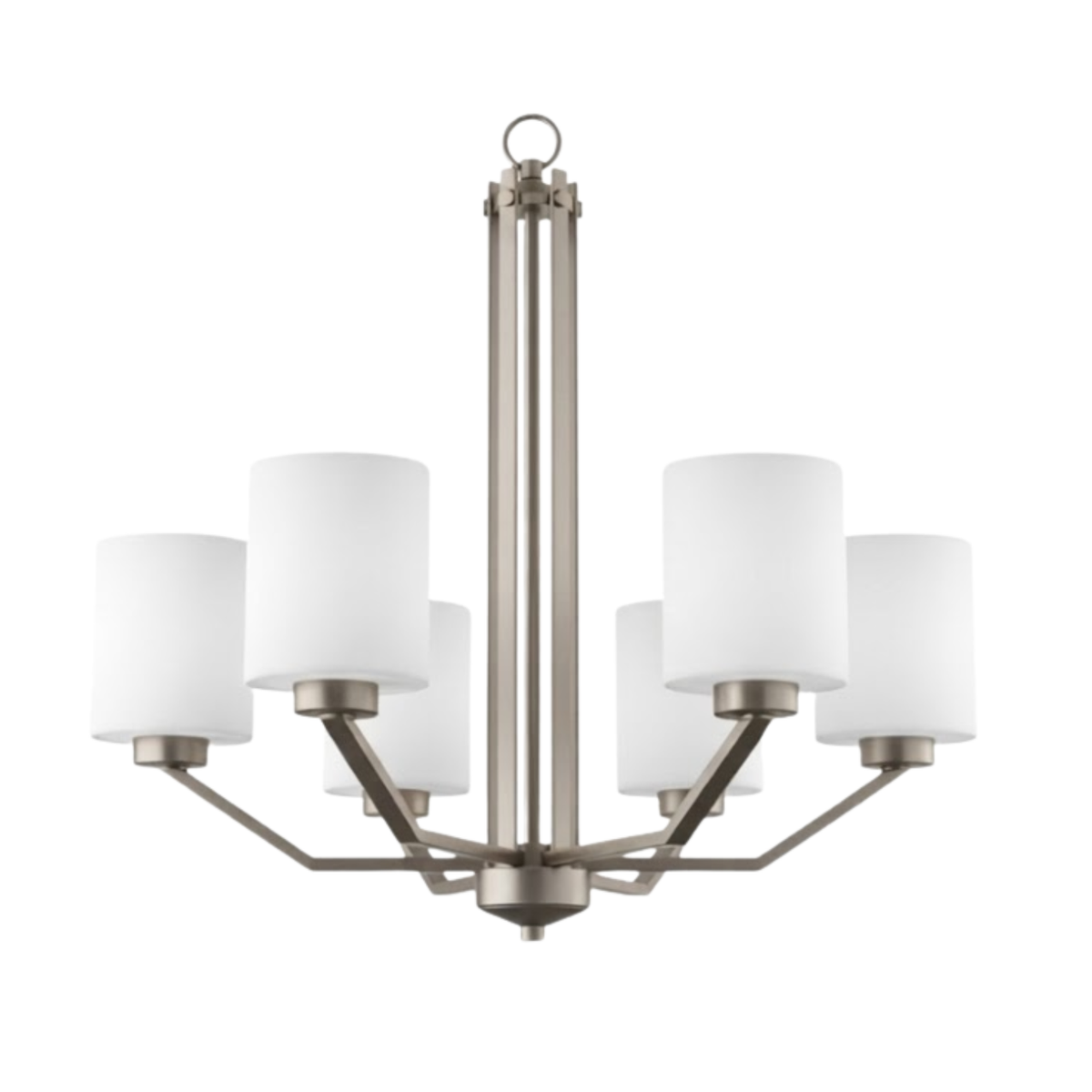 Paris 6-Light Chandelier White Glass