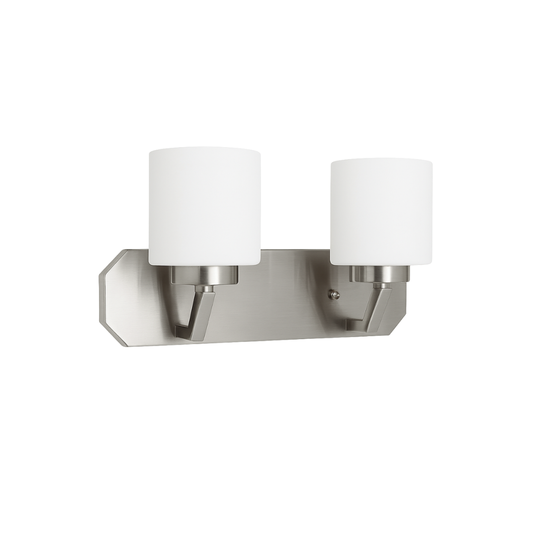 Paris 2-Light  Vanity White Glass