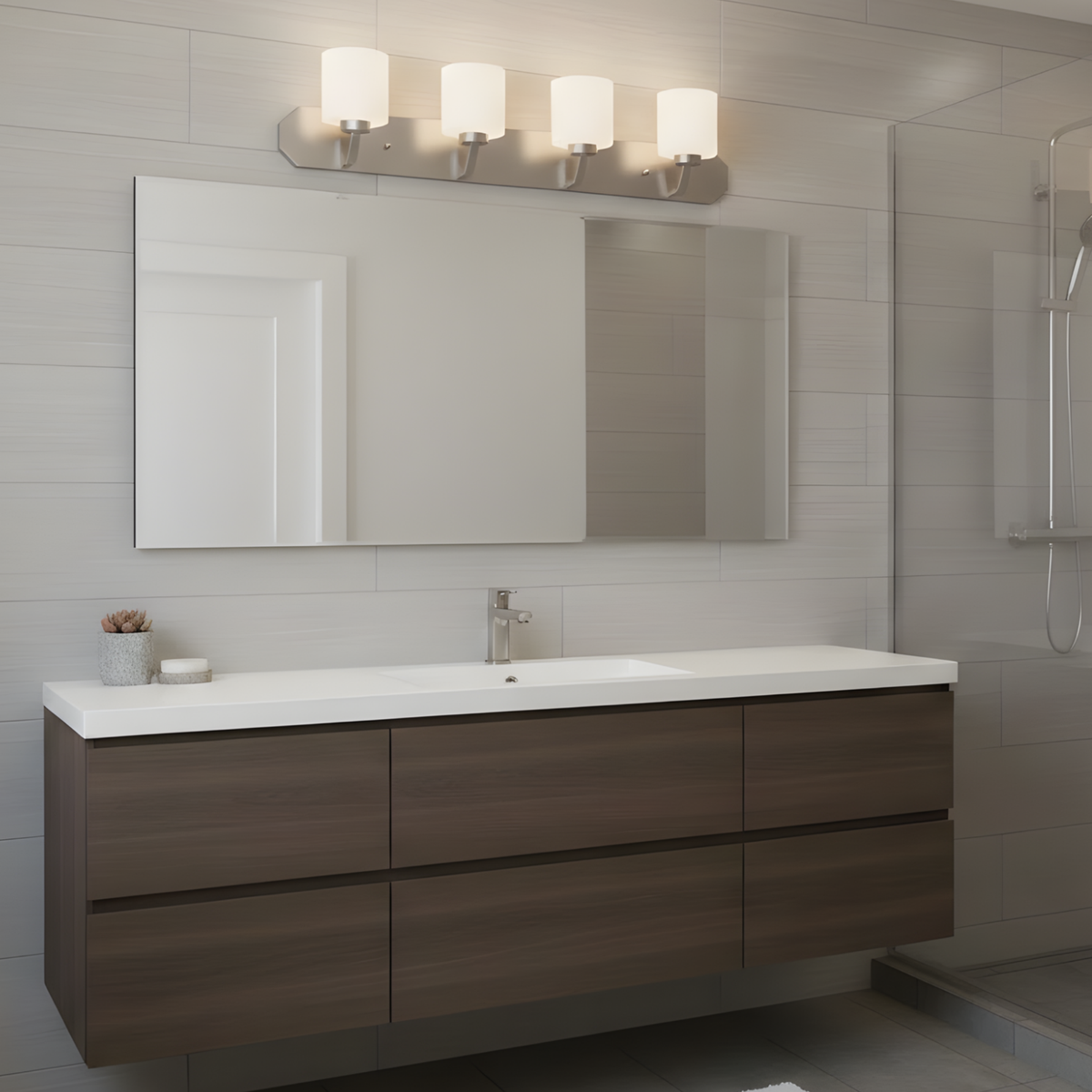 Paris 4-Light Vanity White Glass