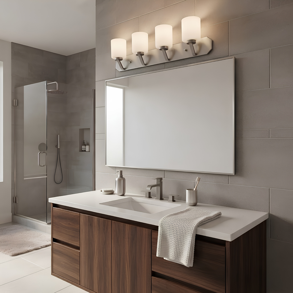 Paris 4-Light Vanity White Glass