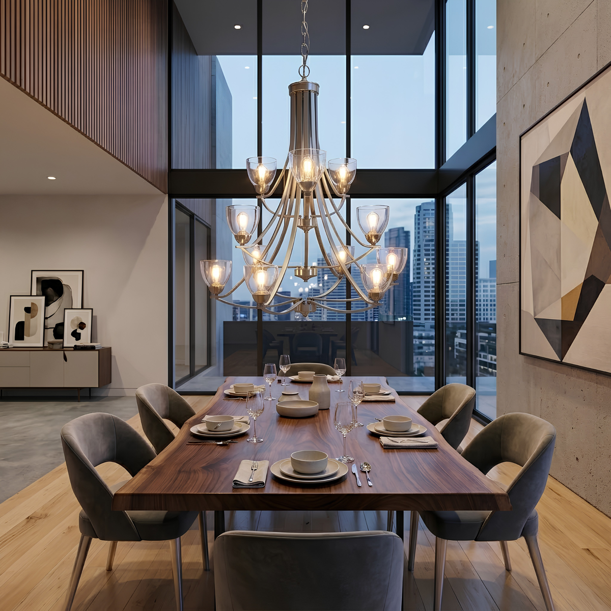 Victoria 12-Light Chandelier Clear Glass
