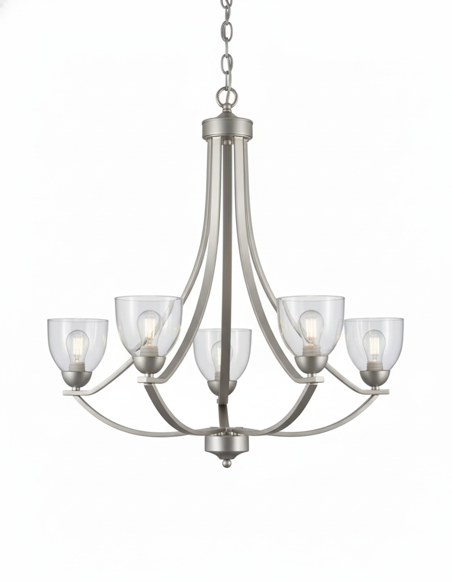 Victoria 5-Light Chandelier Clear Glass