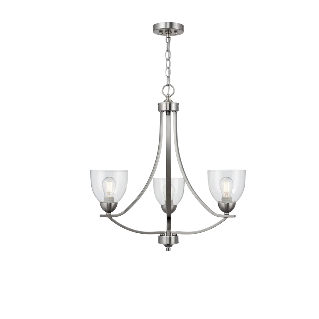 Victoria 3-Light Chandelier White Glass