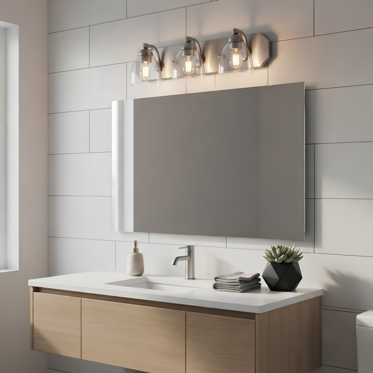 Victoria 3-Light Vanity Clear Glass