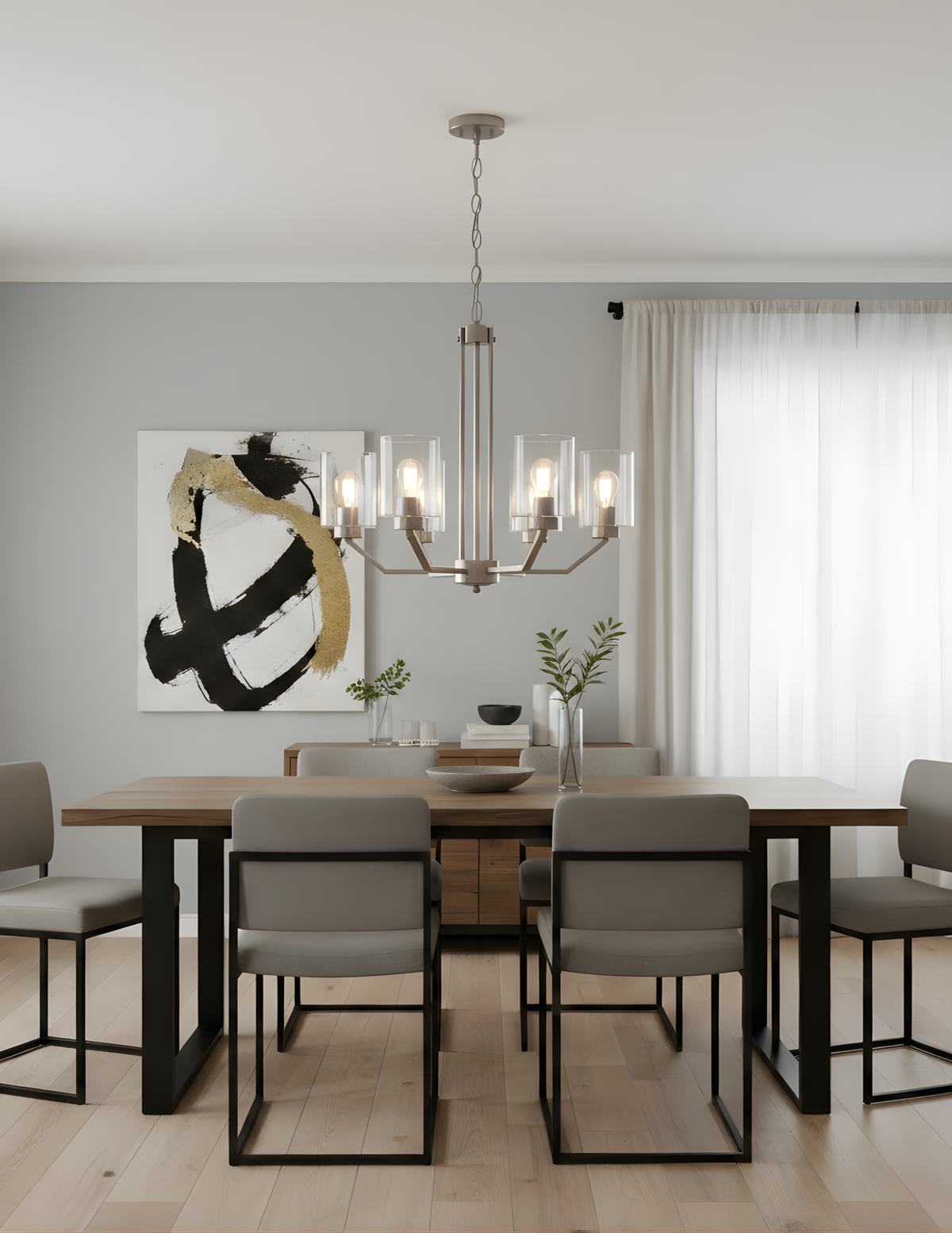 Paris 6-Light Chandelier Clear Glass