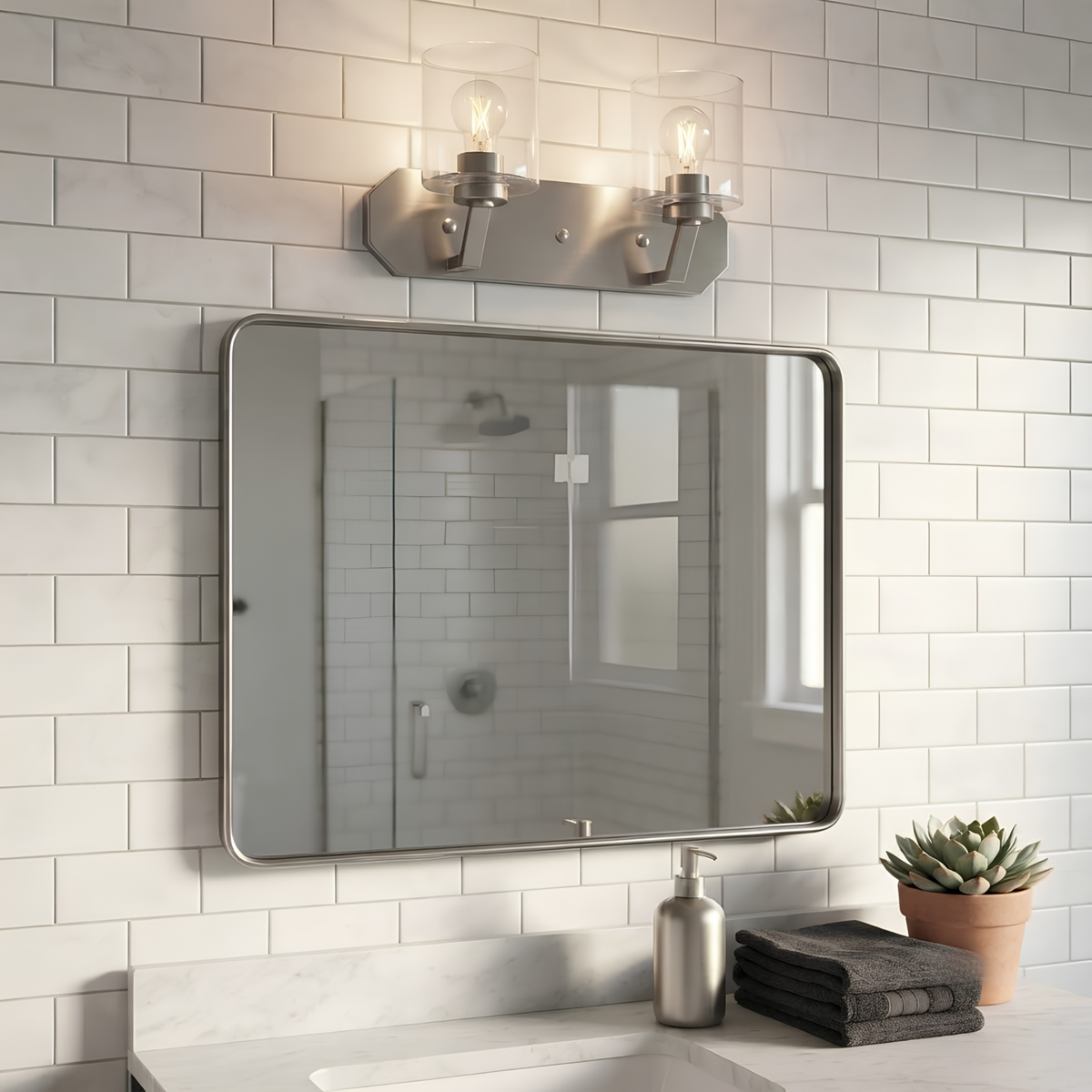 Paris 2-Light  Vanity Clear Glass