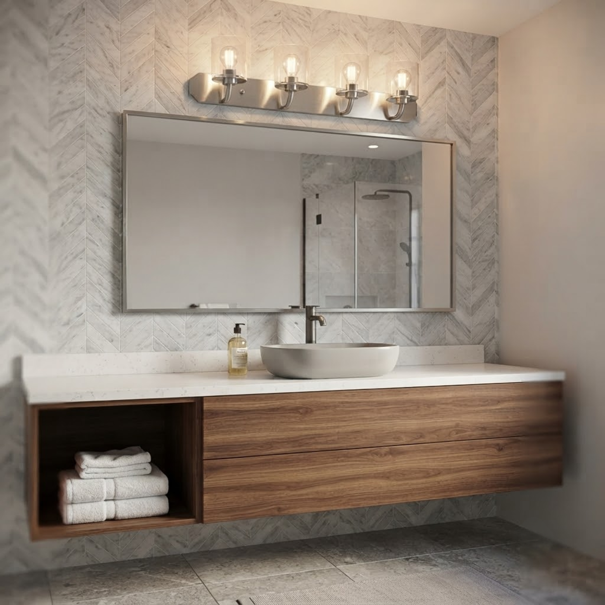 Paris 4-Light Vanity Clear Glass