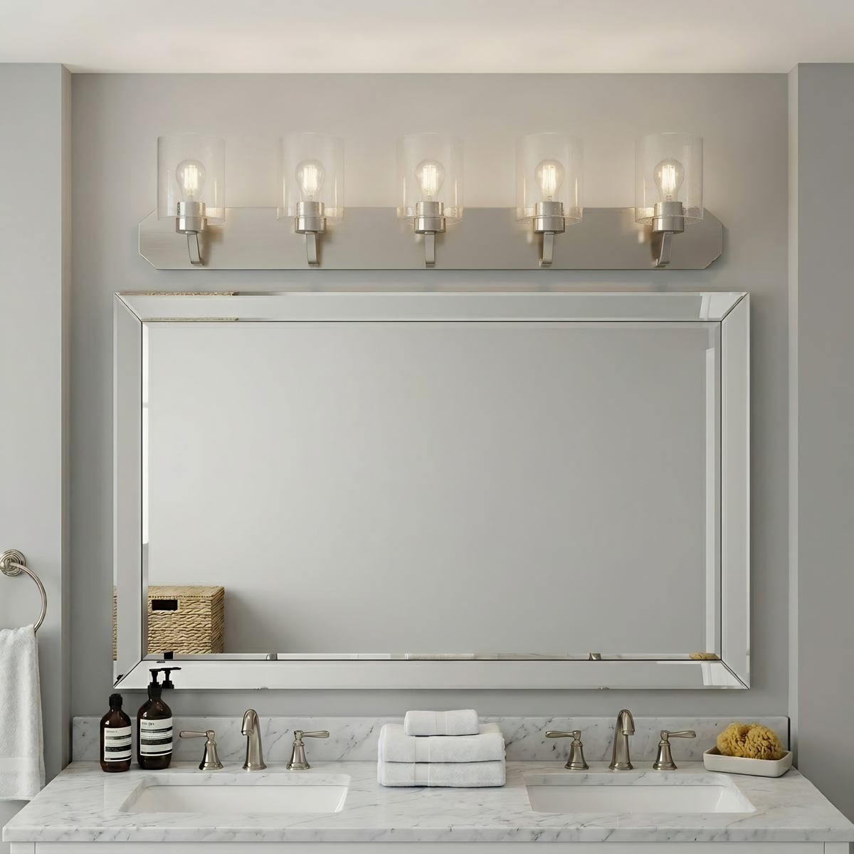 Paris 5-Light Vanity Clear Glass