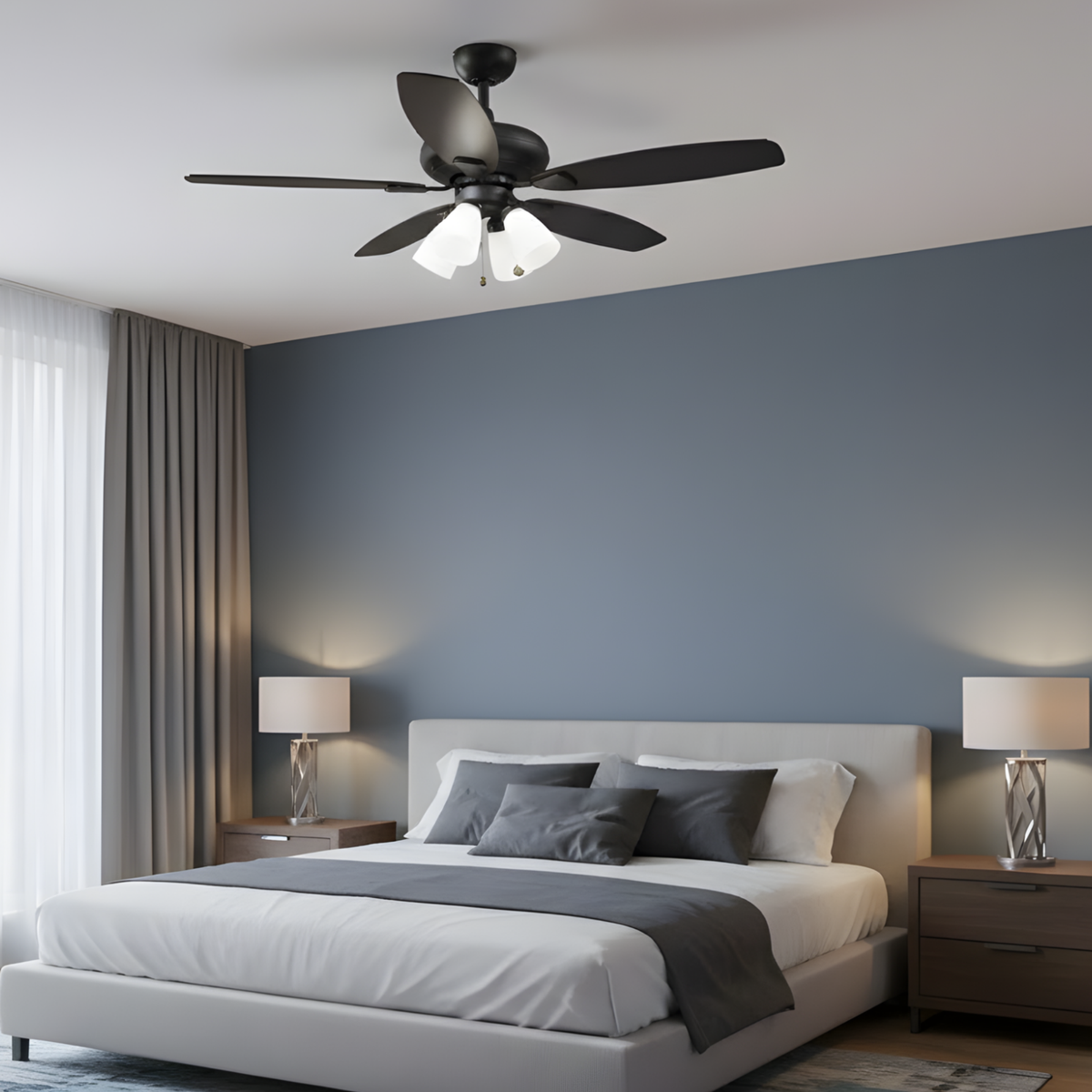 Sabine 52" LED 5-Blade 4-light Ceiling Fan