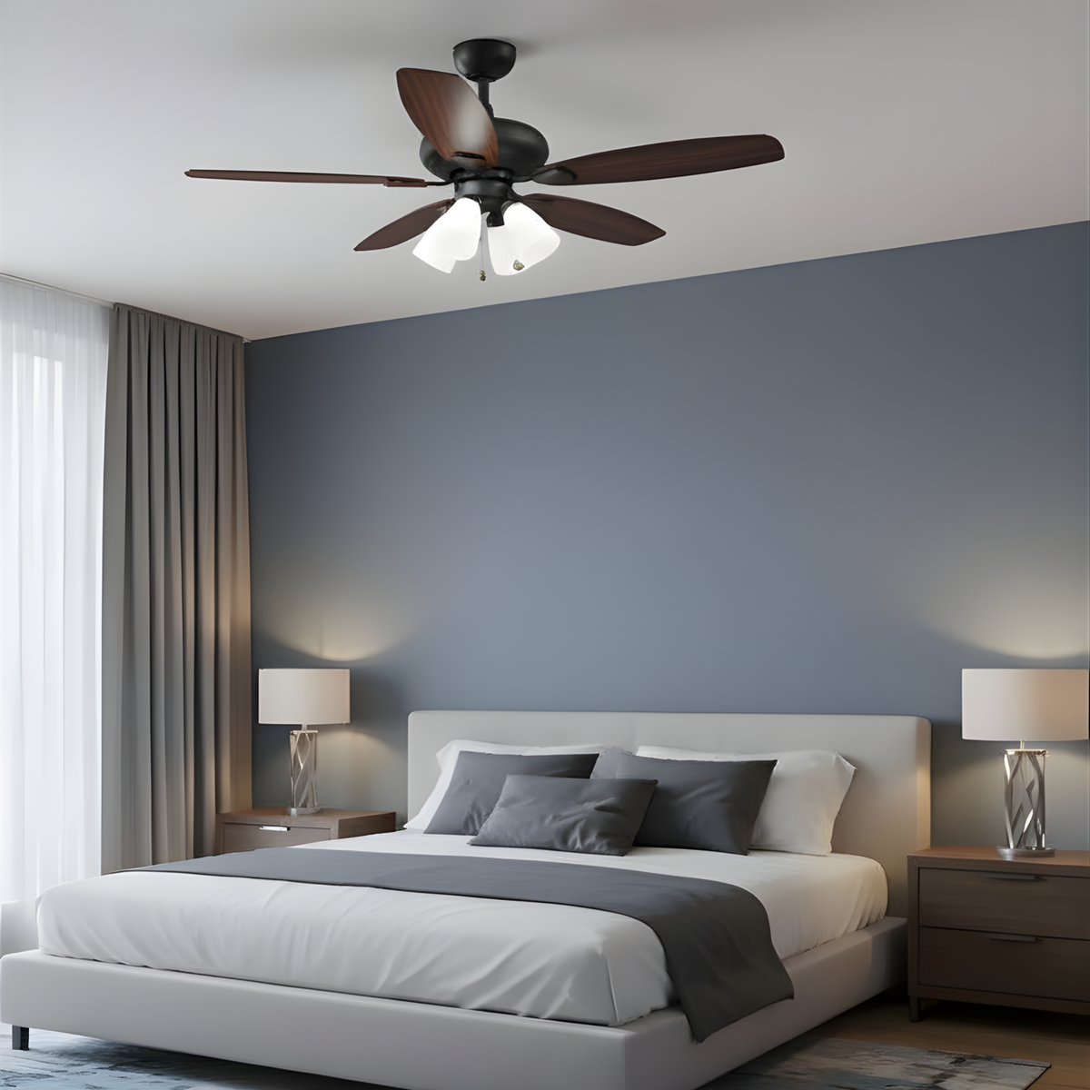 Sabine 52" LED 5-Blade 4-light Ceiling Fan