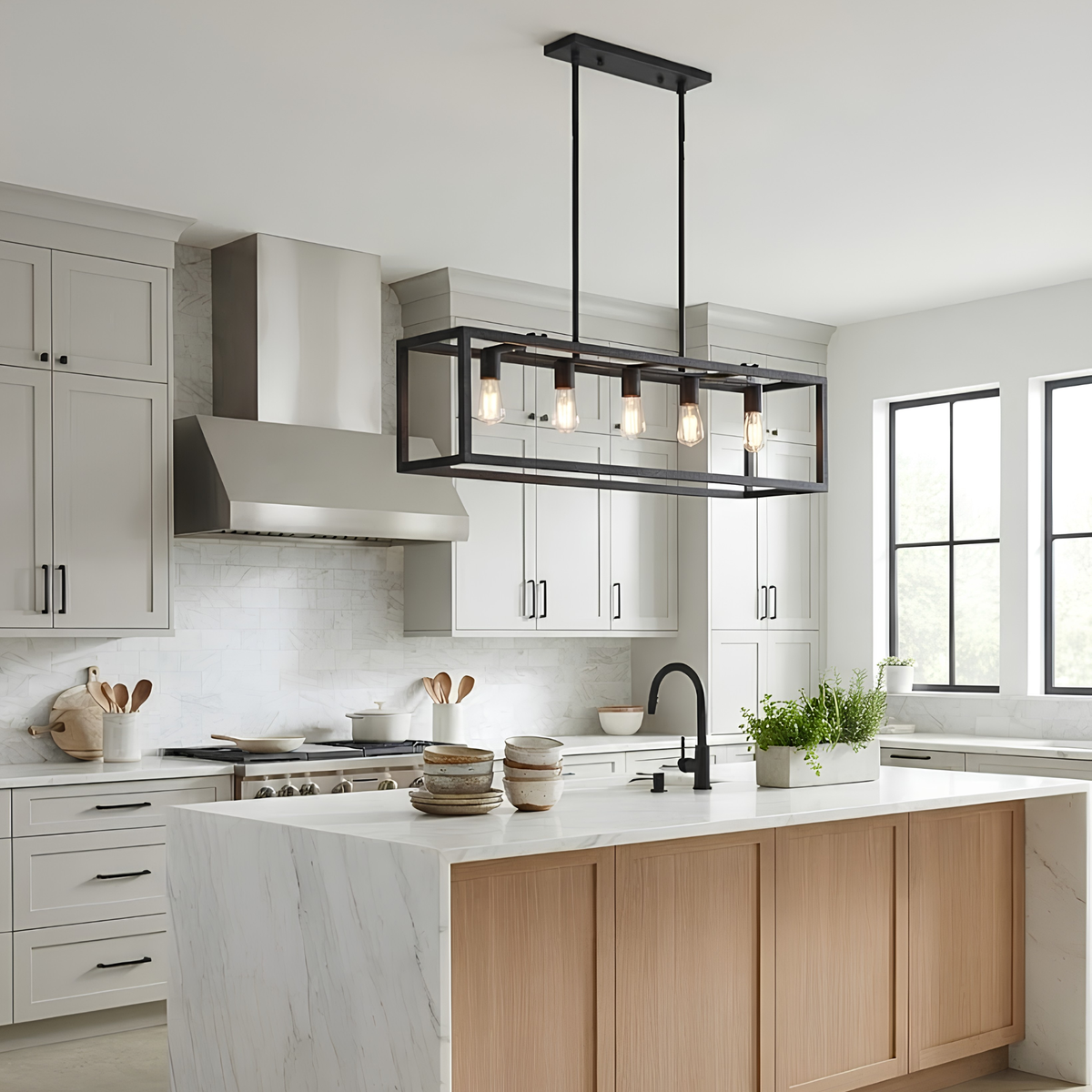 Elba 5-light Cage Island Pendant