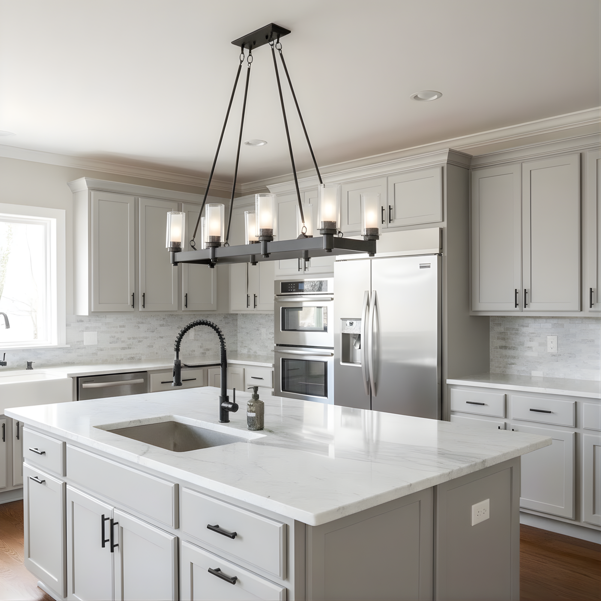 Sonora 8-Light Nickel Island Pendant 
