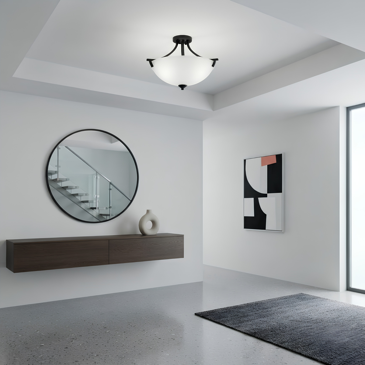 Victoria 3-Light Semi-Flush Entry