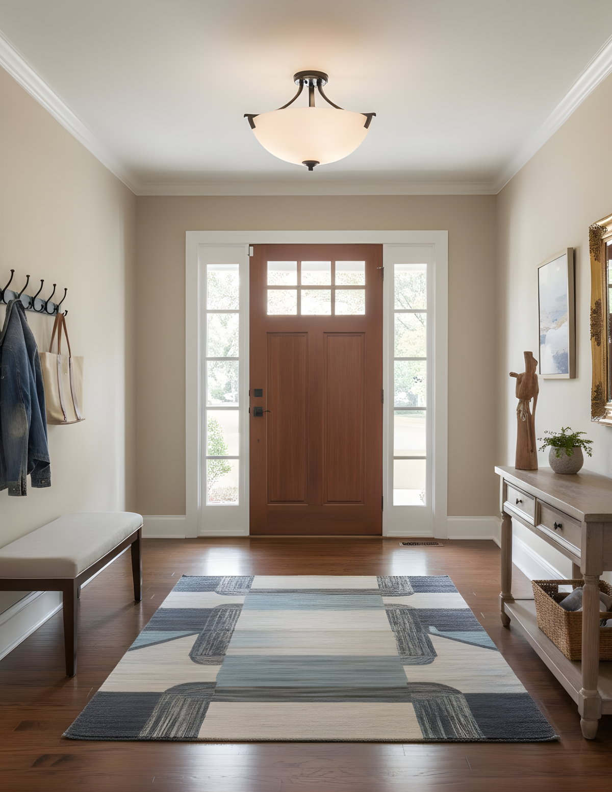 Victoria 3-Light Semi-Flush Entry