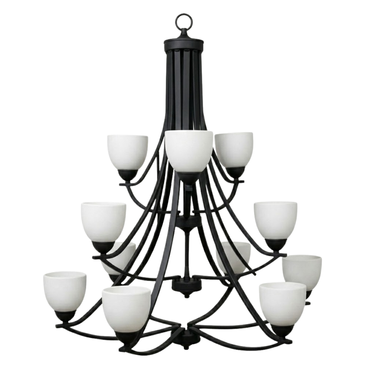 Victoria 12-Light Chandelier White Glass