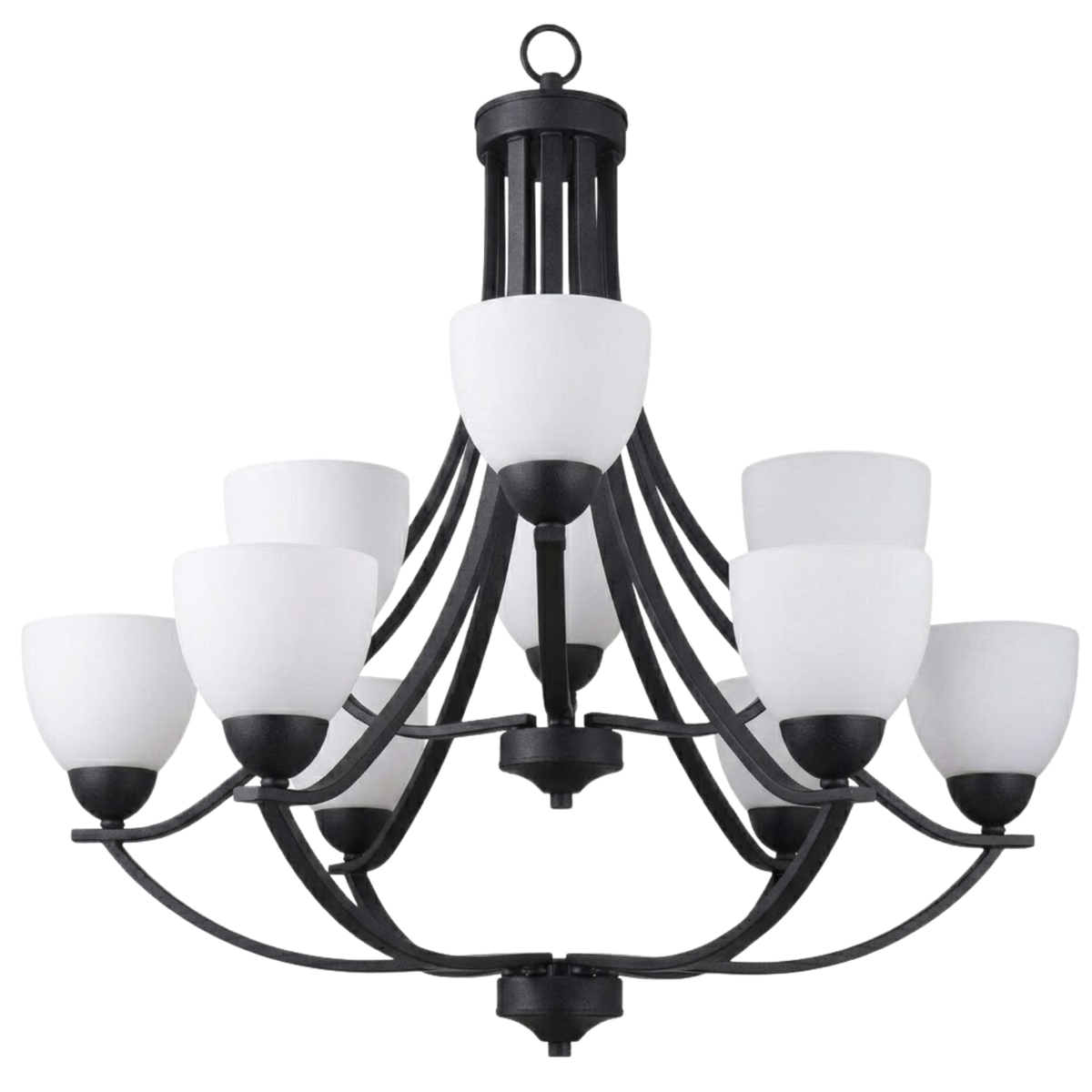 Victoria 9-Light Chandelier White Glass