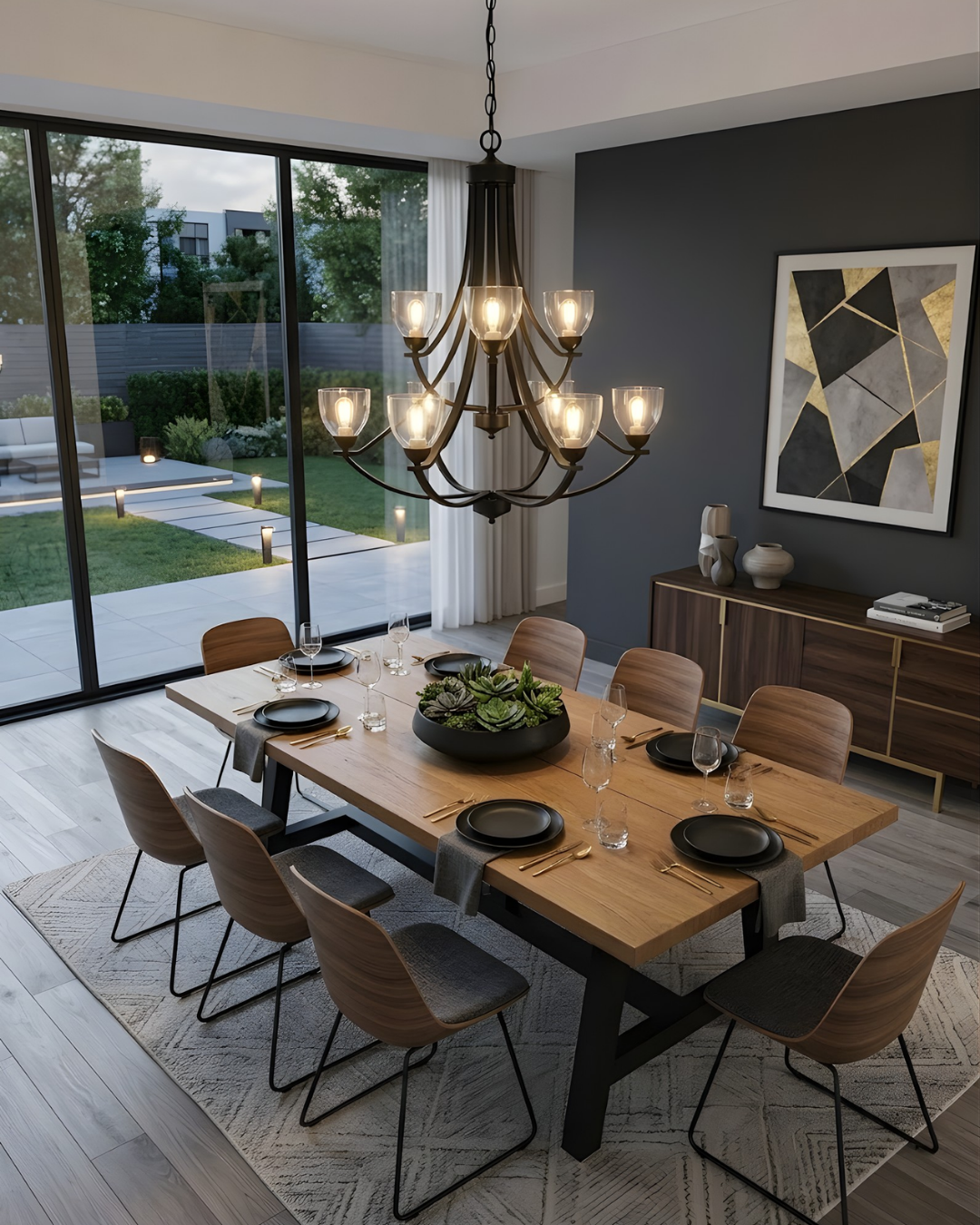 Victoria 9-Light Chandelier Clear Glass