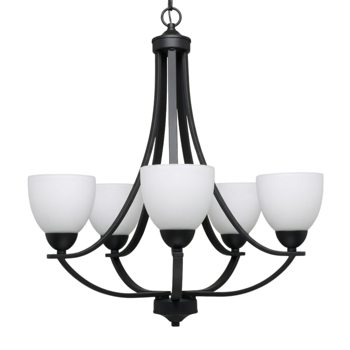 Victoria 5-Light Chandelier White Glass