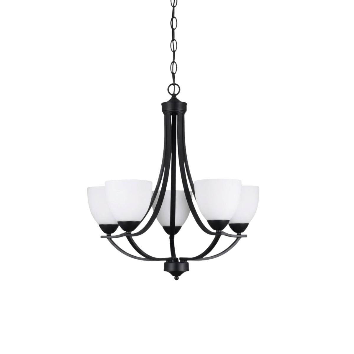 Victoria 5-Light Chandelier White Glass