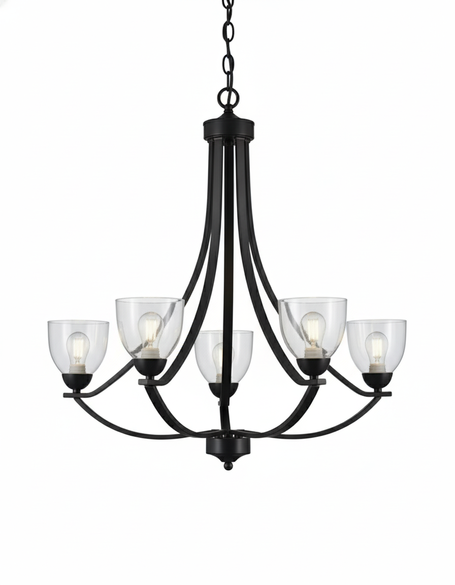 Victoria 5-Light Chandelier Clear Glass