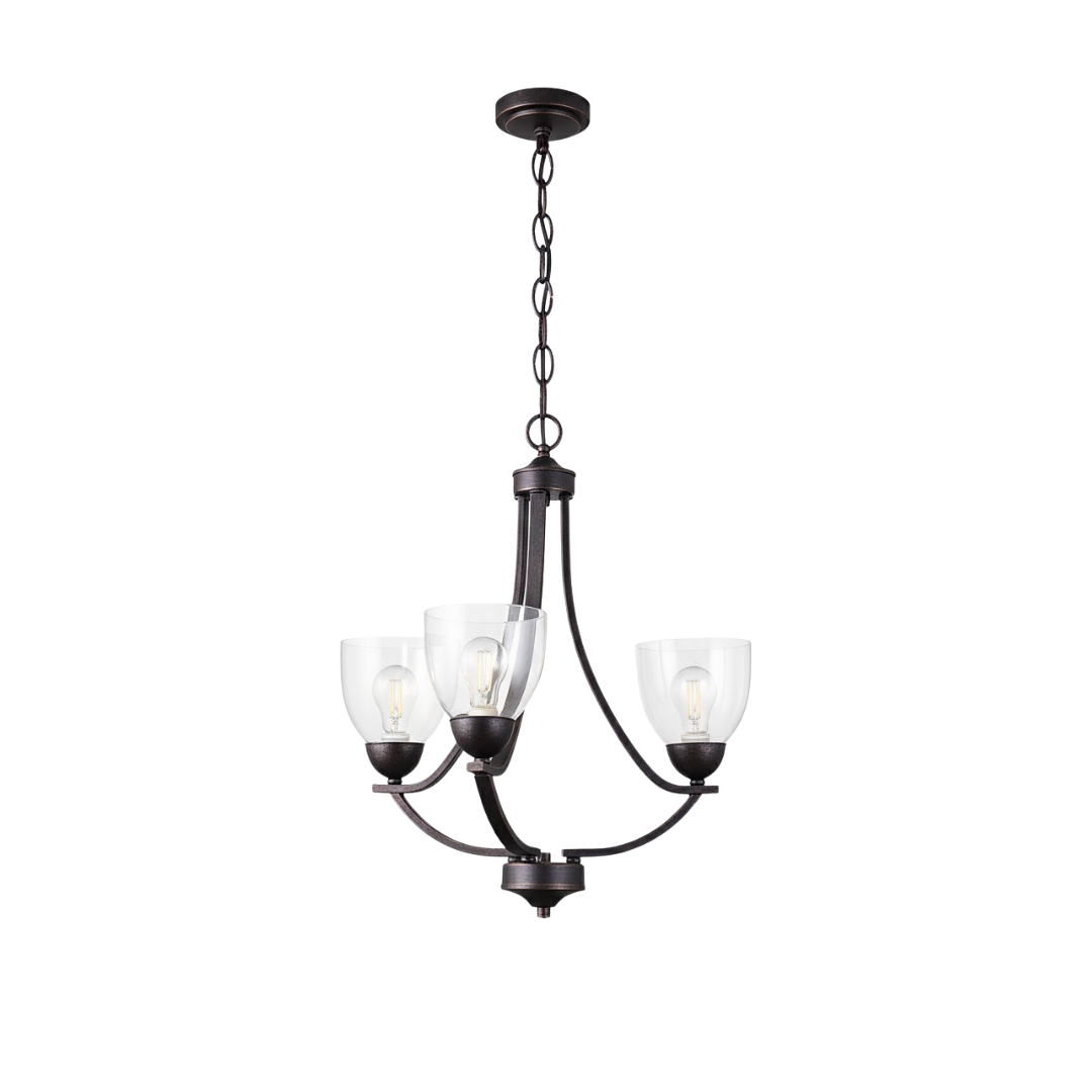 Victoria 3-Light Chandelier White Glass