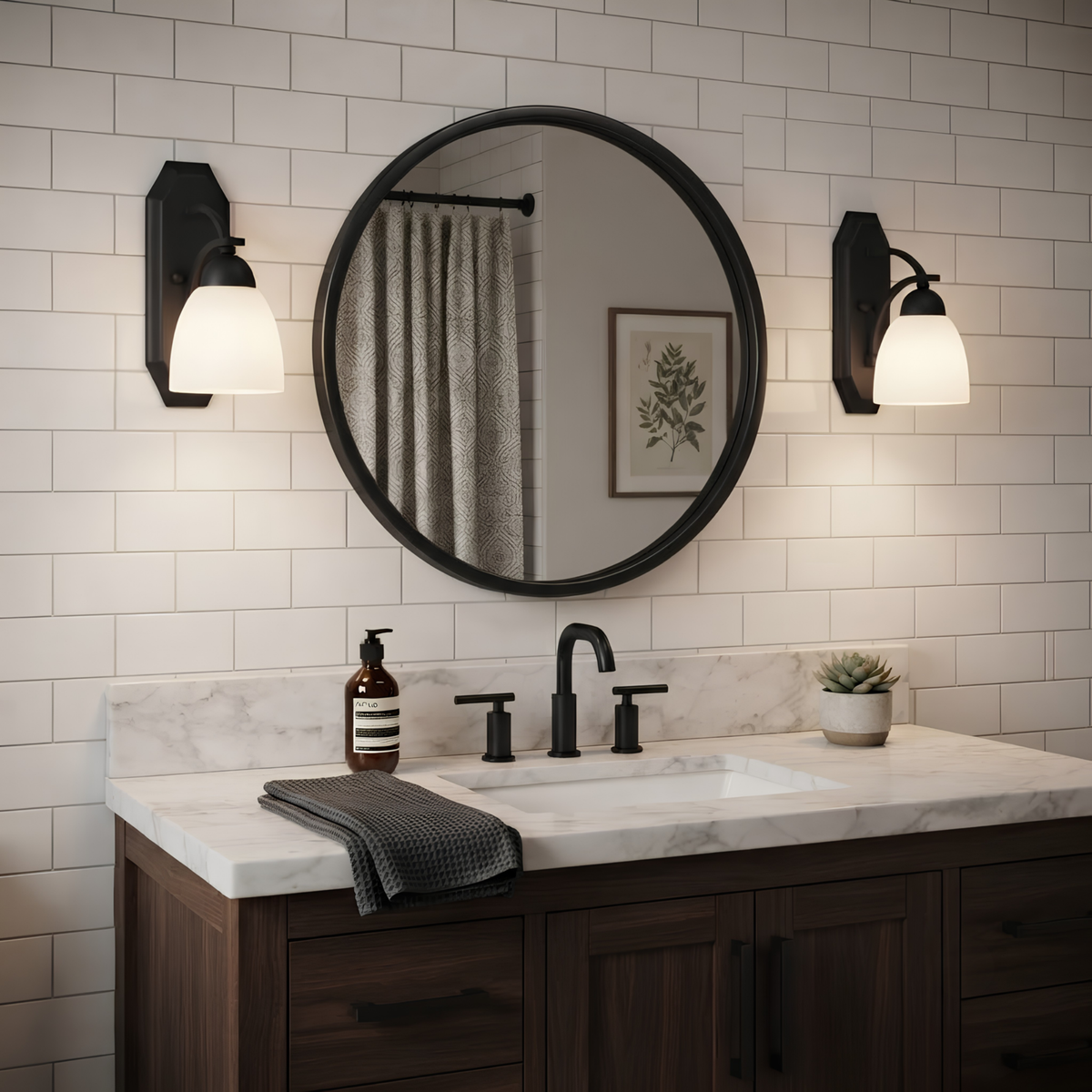 Victoria 1-Light Wall Sconce White Glass