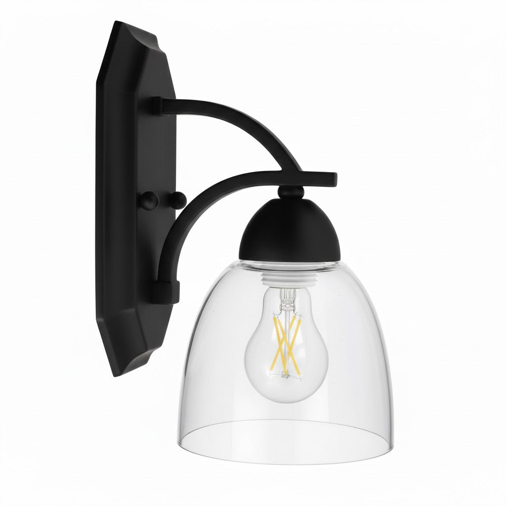 Victoria 1-Light Wall Sconce Clear Glass