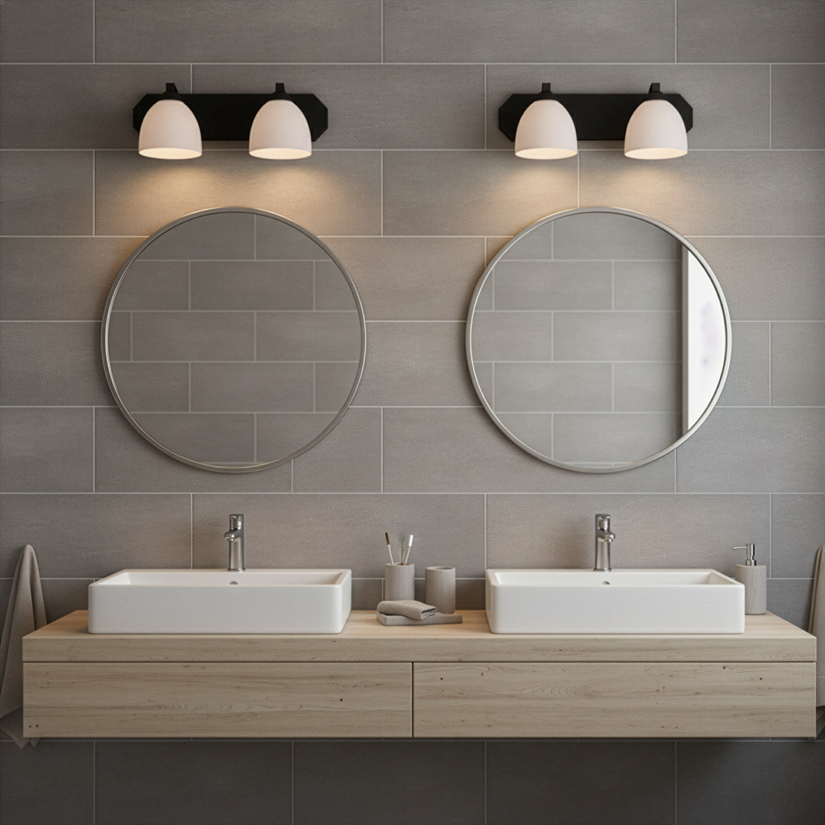 Victoria 2-Light Vanity White Glass
