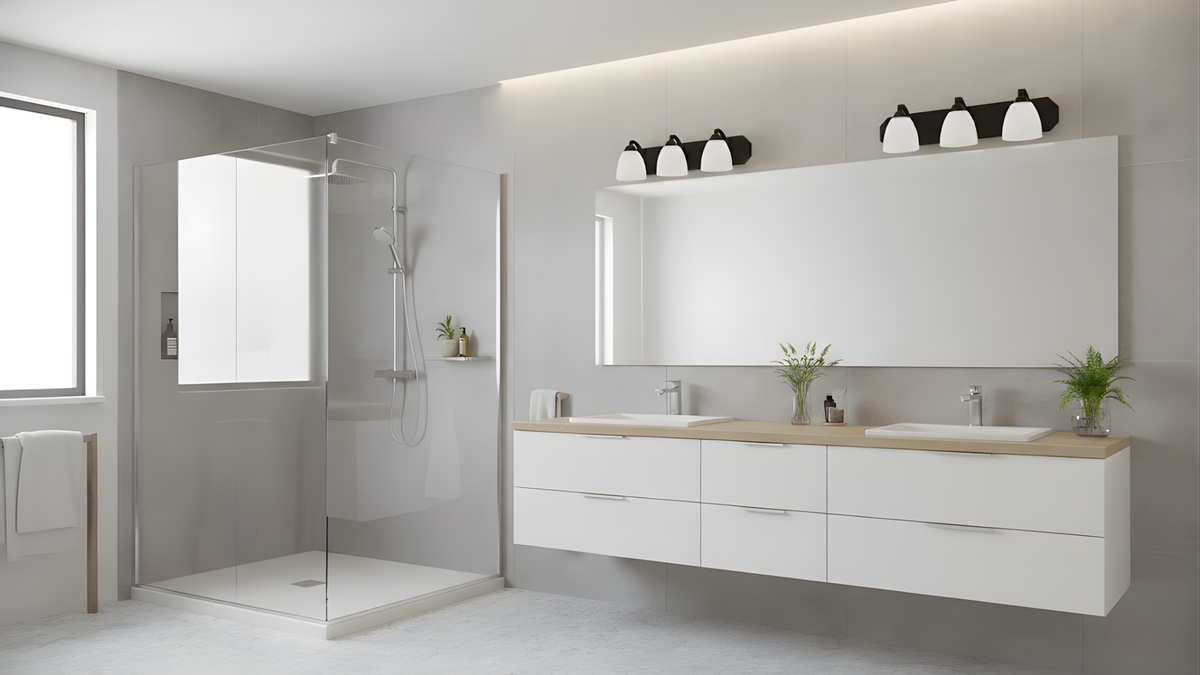 Victoria 3-Light Vanity White Glass