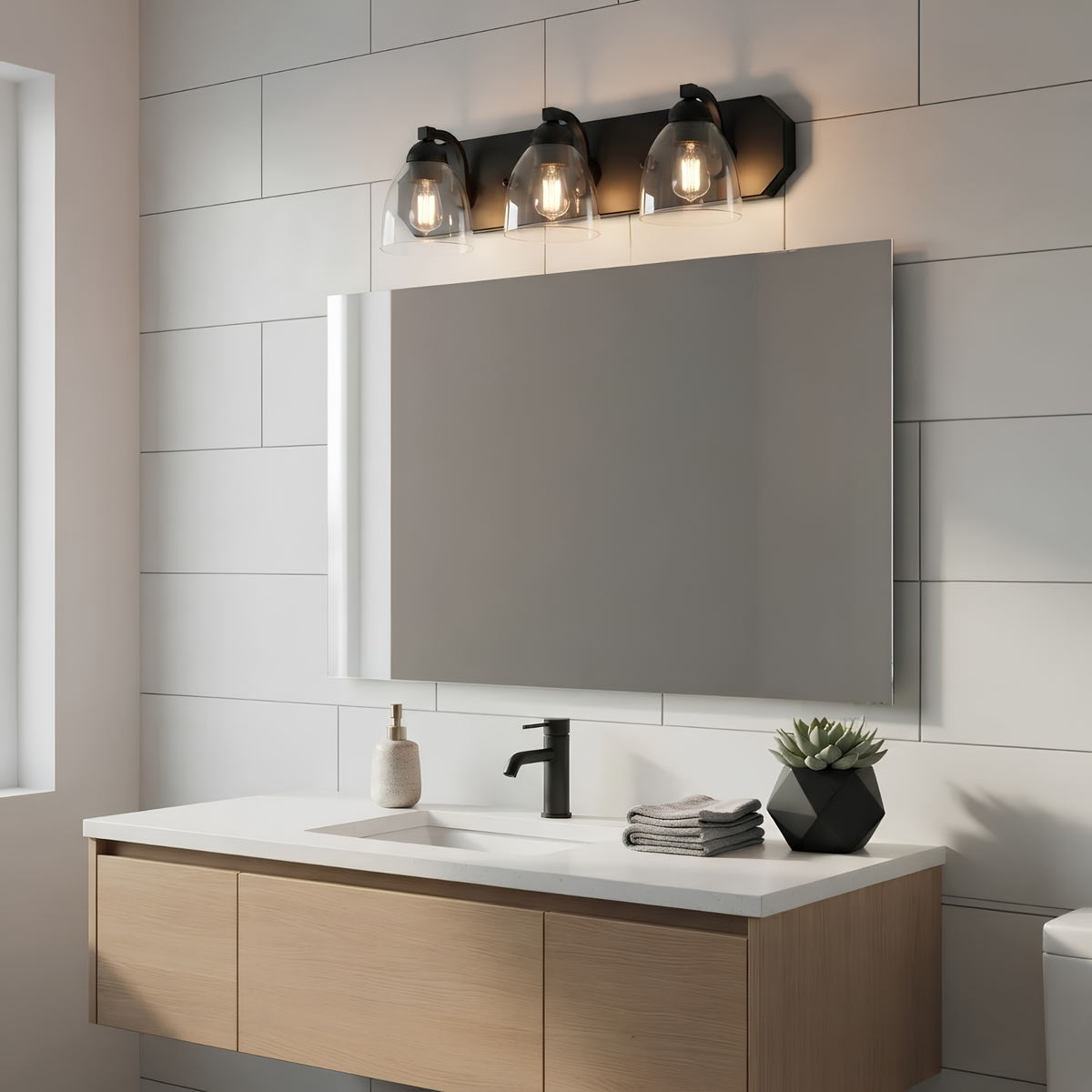 Victoria 3-Light Vanity Clear Glass