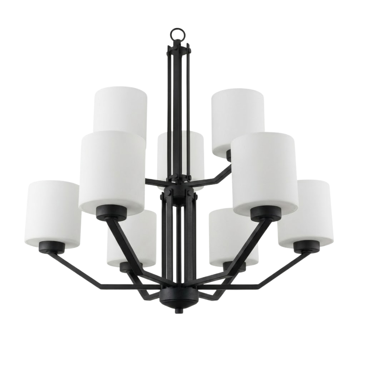 Paris 9-Light Chandelier White Glass
