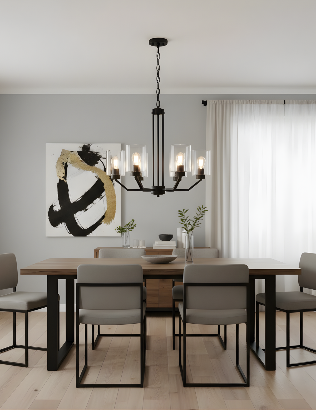 Paris 6-Light Chandelier Clear Glass