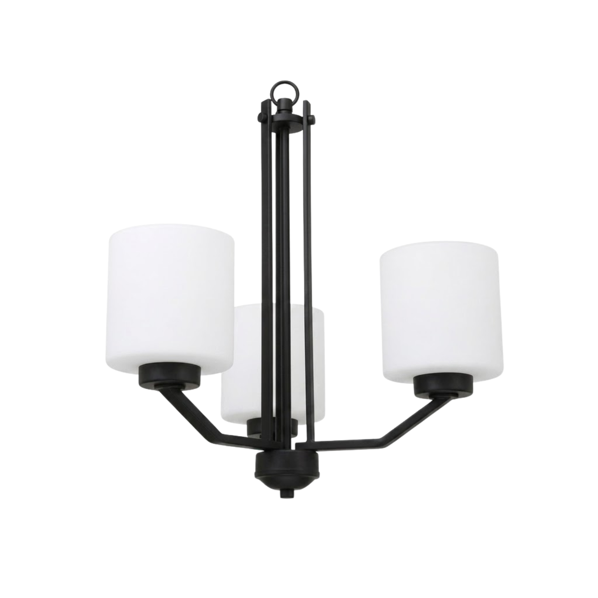 Paris 3-Light Chandelier - White Cylinder Glass