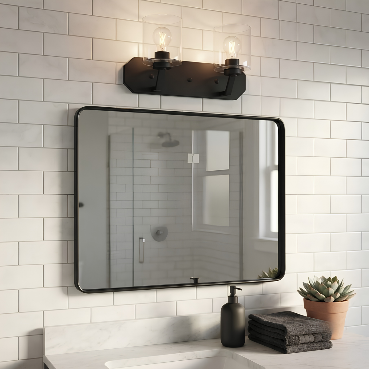 Paris 2-Light  Vanity Clear Glass
